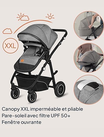 Poussette 4en1 LIONELO Bianka - Poussette + Nacelle + Siège-auto + Base ISOFIX