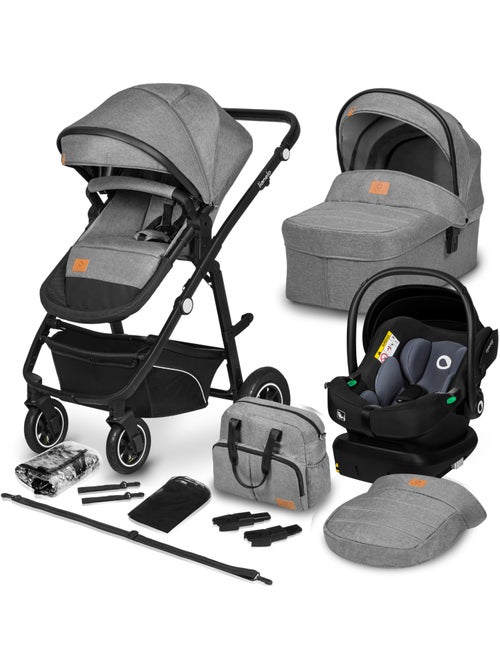 Poussette 4en1 LIONELO Bianka - Poussette + Nacelle + Siège-auto + Base ISOFIX - Kiabi