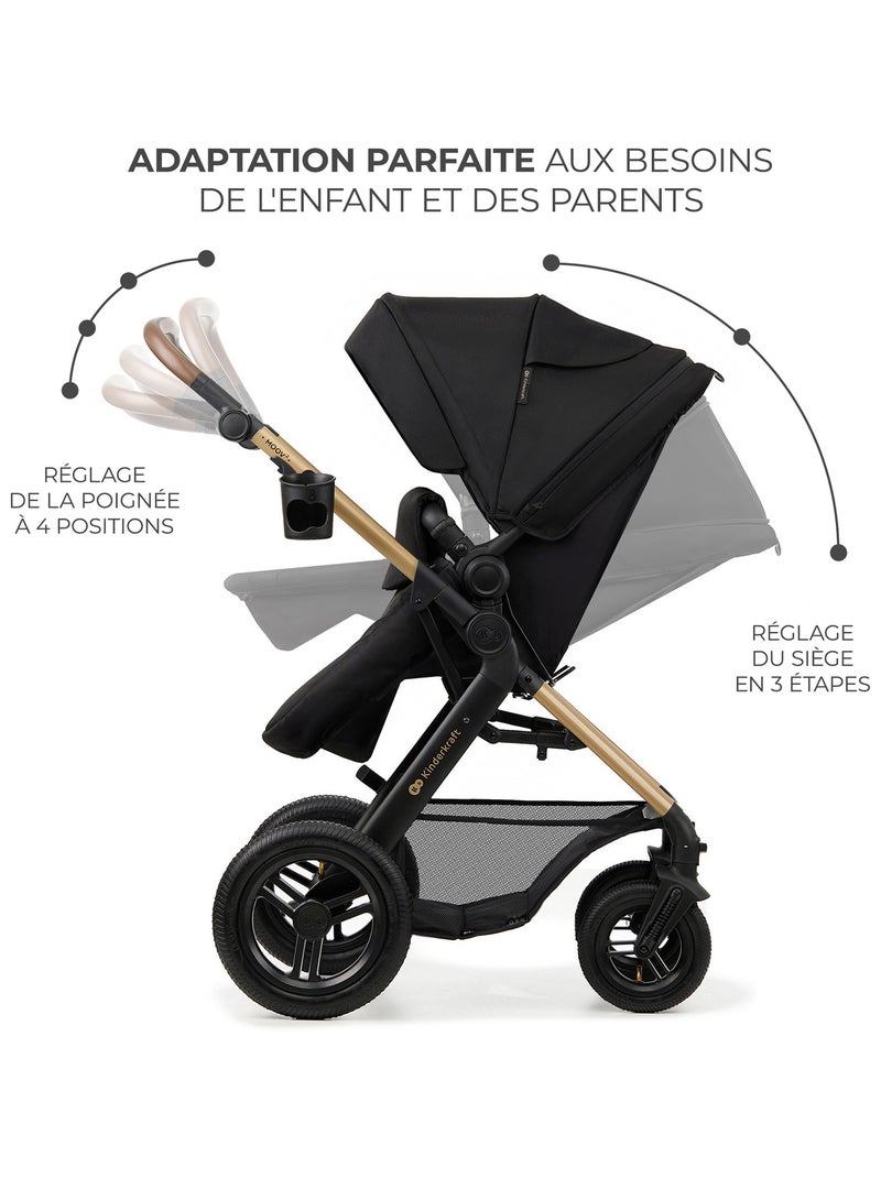 Poussette 4en1 moov 2 modèle pratique et confortable Noir - Kiabi