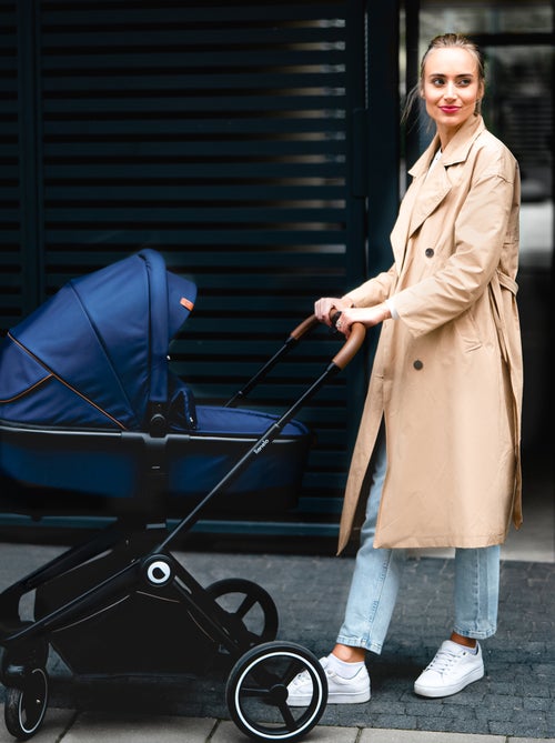 Poussette bébé 2en1 - LIONELO Mika - Inclu nacelle et accessoires - Grandes roues - Bleu - Kiabi