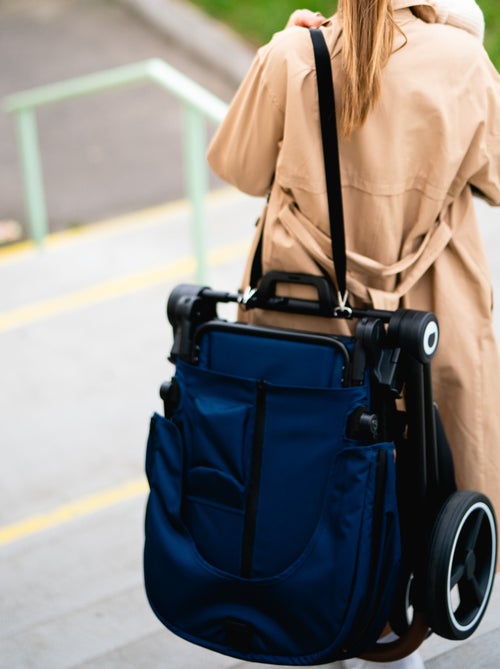 Poussette bébé 2en1 - LIONELO Mika - Inclu nacelle et accessoires - Grandes roues - Bleu - Kiabi