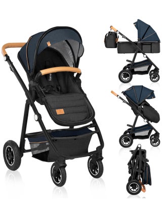 Poussette bébé 2en1 LIONELO Amber - Jusqu'à 22Kg - Inclu nacelle, cosy, sac et accessoires