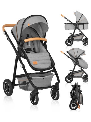 Poussette bébé 2en1 LIONELO Amber - Jusqu'à 22Kg - Inclu nacelle, cosy, sac et accessoires