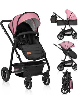 Poussette bébé 2en1 LIONELO Amber - Jusqu'à 22Kg - Inclu nacelle, cosy, sac et accessoires