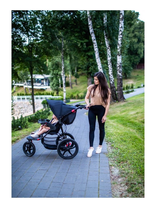 Poussette bébé 3 roues tout terrain pliable HyperMotion - Kiabi Poussette bébé 3 roues tout terrain pliable HyperMotion - Kiabi