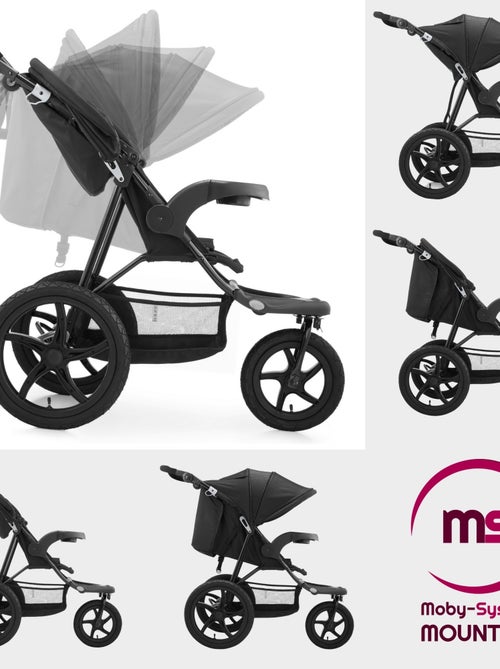 Poussette bébé 3 roues tout terrain pliable HyperMotion - Kiabi Poussette bébé 3 roues tout terrain pliable HyperMotion - Kiabi