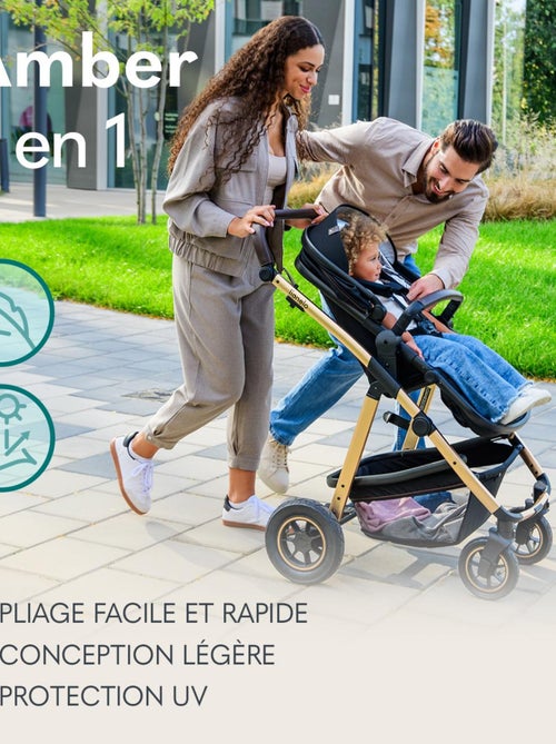 Poussette bébé 3en1 Lionelo Amber - Jusqu'à 22Kg - Nacelle, Cosy,Siège auto, Accessoires - iSize - Kiabi