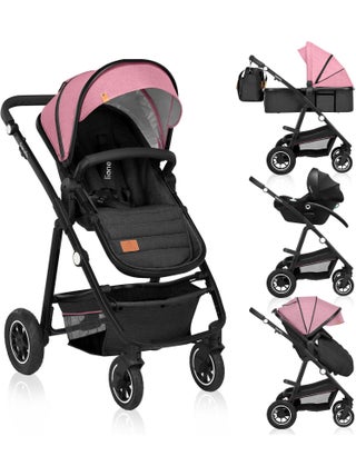 Poussette bébé 3en1 Lionelo Amber - Jusqu'à 22Kg - Nacelle, Cosy,Siège auto, Accessoires - iSize