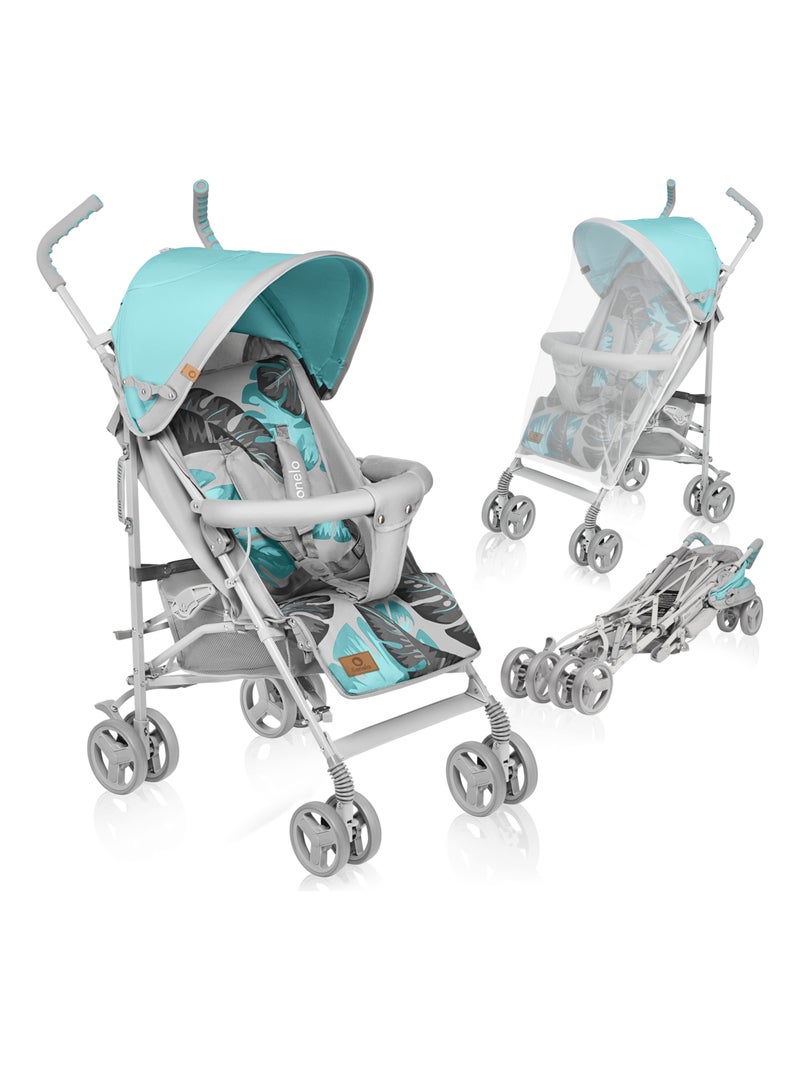 Poussette bébé canne compacte LIONELO Elia - De 6 à 36 mois - Moustiquaire incluse - Légère Bleu turquoise - Kiabi