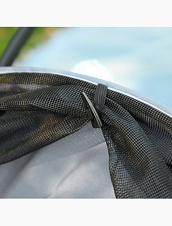 Poussette buggy chien 3 roues pliable pneus gonflables gris