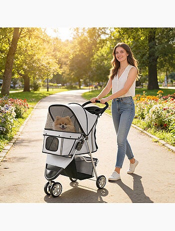 Poussette buggy chien chat pliable