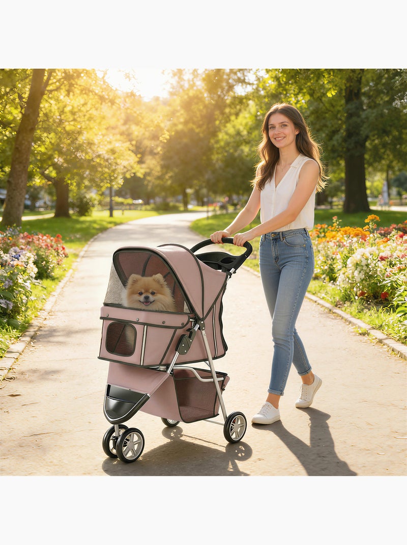 Poussette buggy chien chat pliable Marron - Kiabi