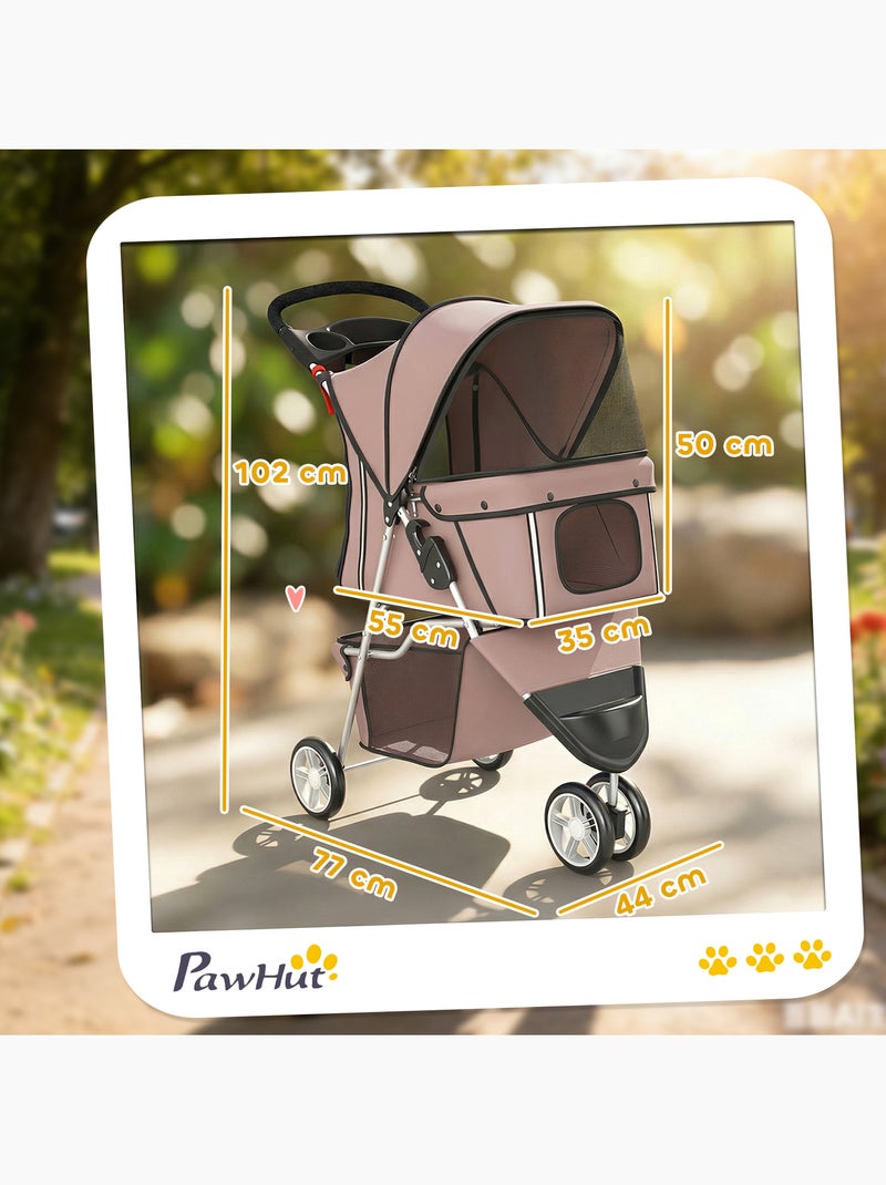 Poussette buggy chien chat pliable Marron - Kiabi