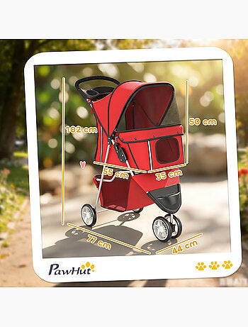 Poussette buggy chien chat pliable