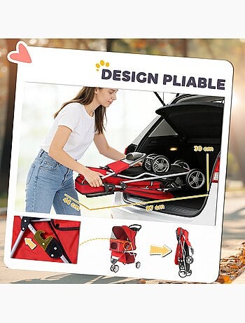Poussette buggy chien chat pliable