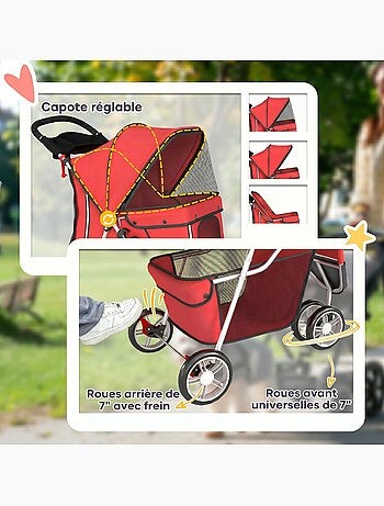 Poussette buggy chien chat pliable