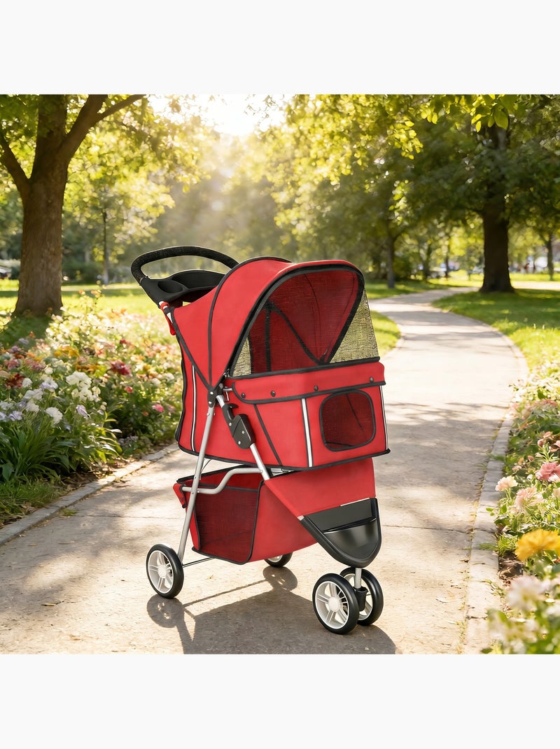 Poussette buggy chien chat pliable Rouge - Kiabi