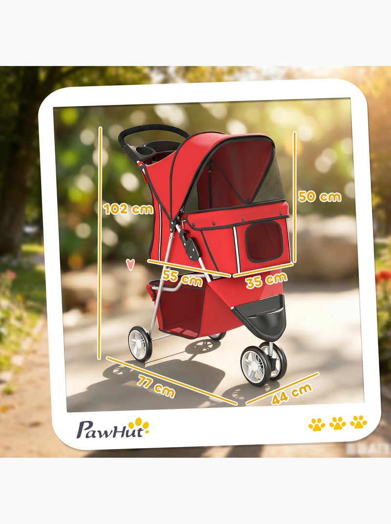 Poussette buggy chien chat pliable Rouge - Kiabi