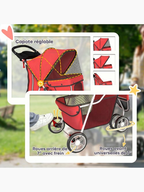 Poussette buggy chien chat pliable - Kiabi