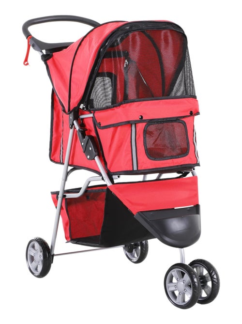 Poussette buggy chien chat rouge - Kiabi
