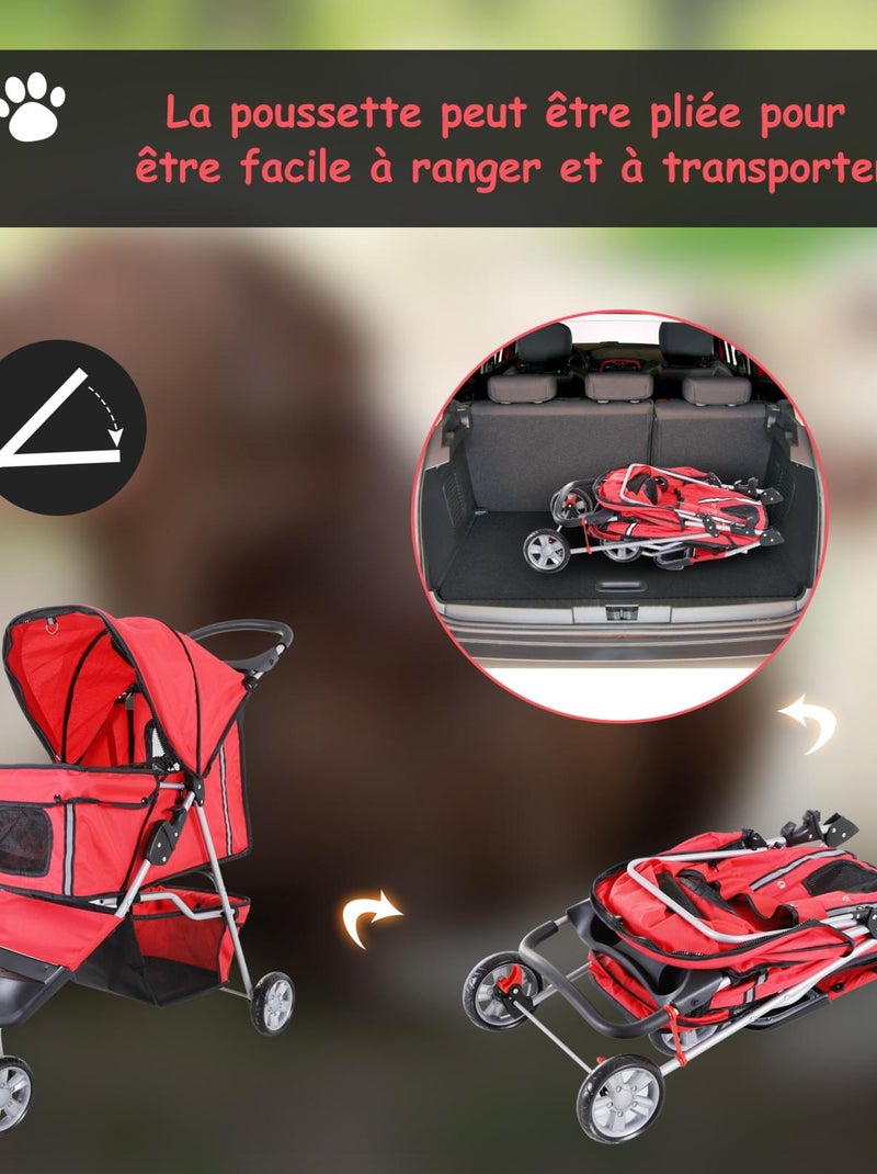 Poussette buggy chien chat rouge Rouge - Kiabi