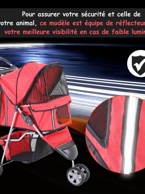 Poussette buggy chien chat rouge - Kiabi