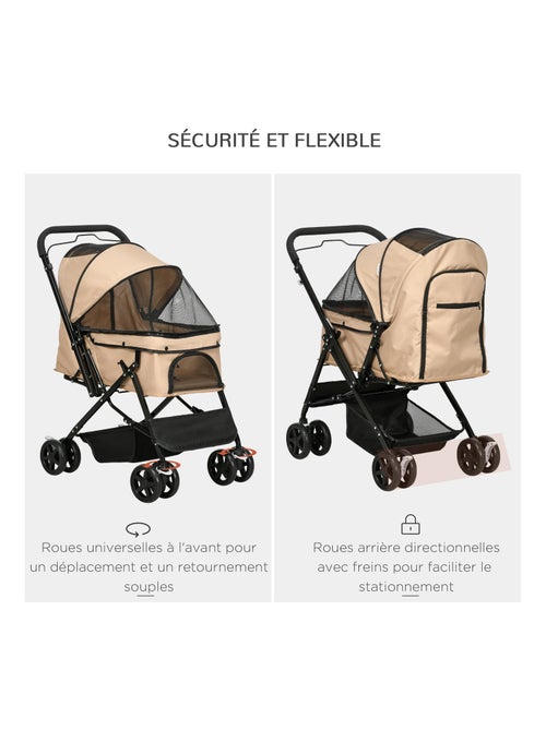 Poussette buggy pliable chien chat panier et sac de rangement - Kiabi