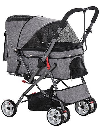 Poussette buggy pliable chien chat panier et sac de rangement
