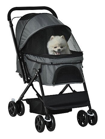Poussette buggy pliable chien chat panier et sac de rangement