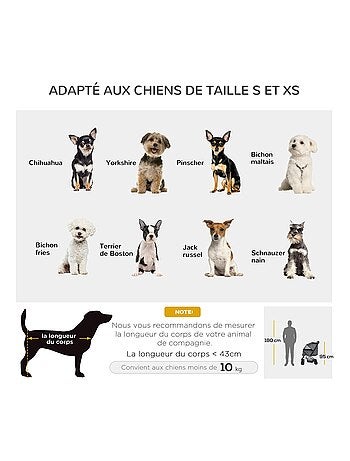 Poussette buggy pliable chien chat panier et sac de rangement