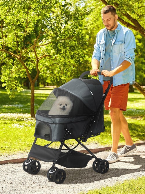 Poussette buggy pliable chien chat panier et sac de rangement - Kiabi