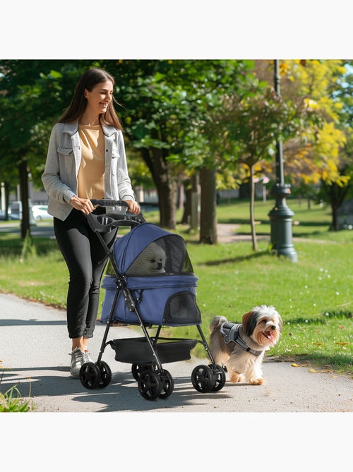 Poussette buggy pliable chien chat panier rangement 4 roues - Kiabi