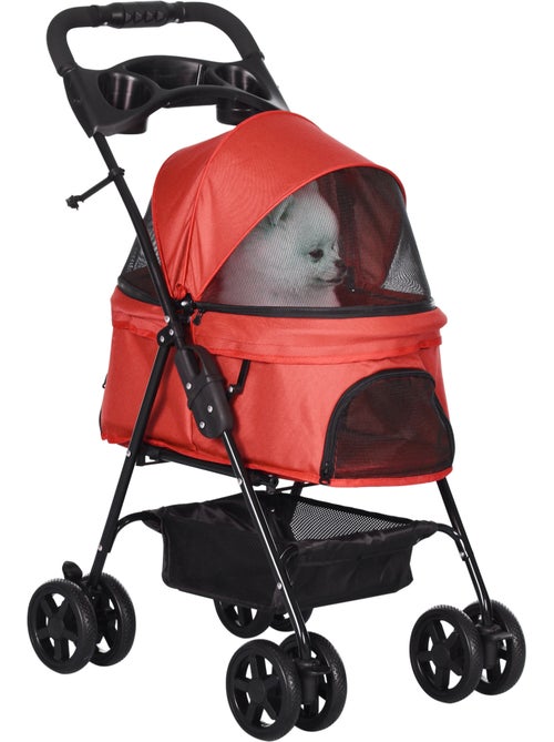 Poussette buggy pliable chien chat panier rangement 4 roues - Kiabi