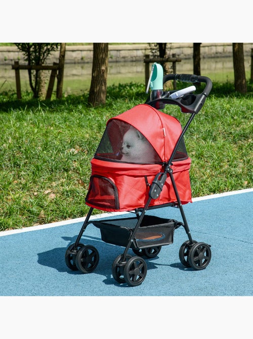 Poussette buggy pliable chien chat panier rangement 4 roues - Kiabi