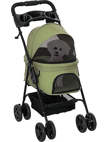 Poussette buggy pliable chien chat panier rangement 4 roues