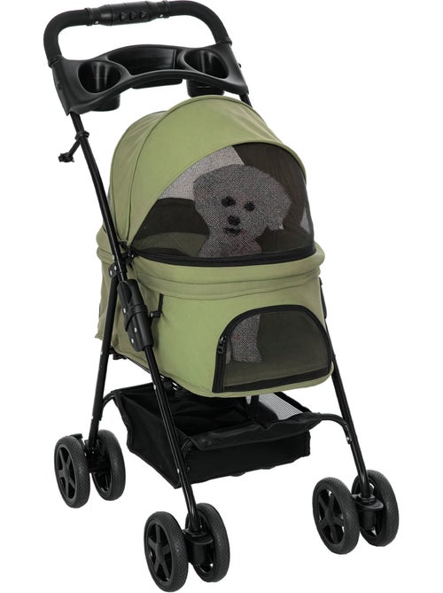 Poussette buggy pliable chien chat panier rangement 4 roues - Kiabi