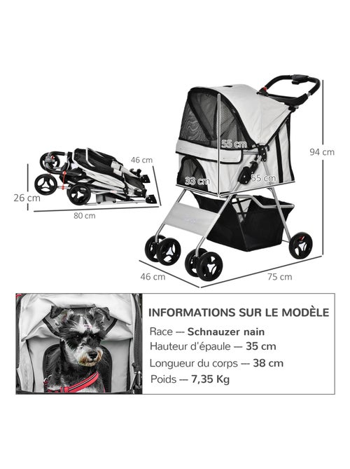Poussette buggy pliable pour chien - Kiabi