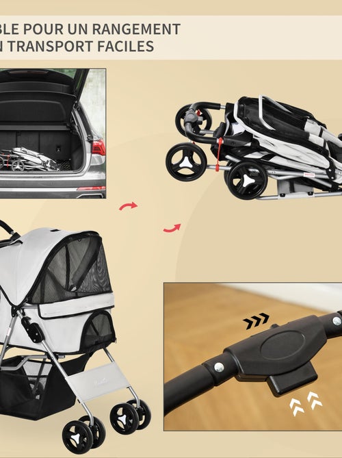 Poussette buggy pliable pour chien - Kiabi