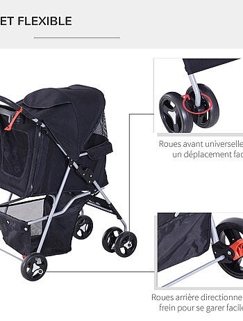 Poussette buggy pliable pour chien