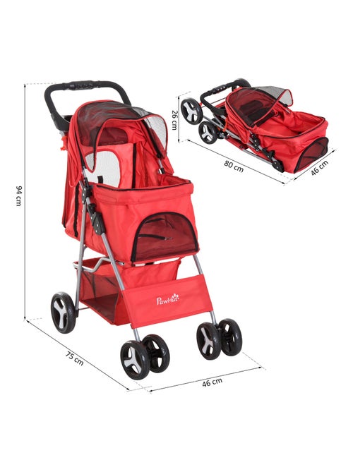 Poussette buggy pliable pour chien - Kiabi