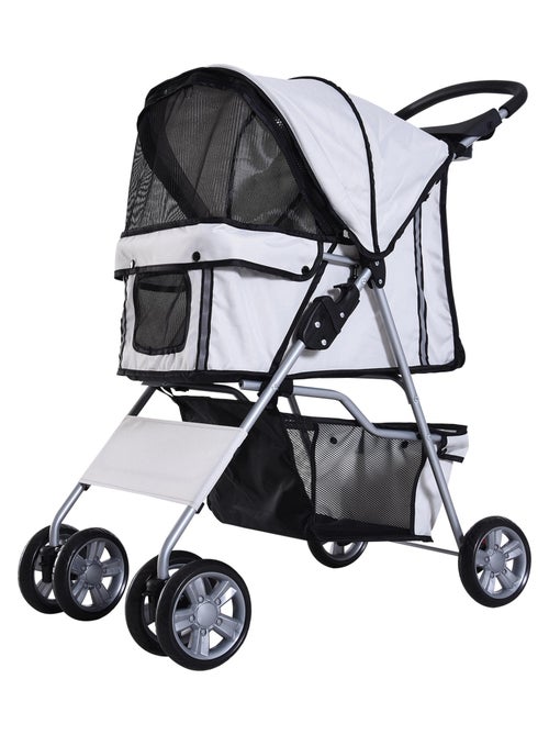 Poussette buggy pliable pour chiens tissu 600D Oxford imperméable 4 roues - Kiabi