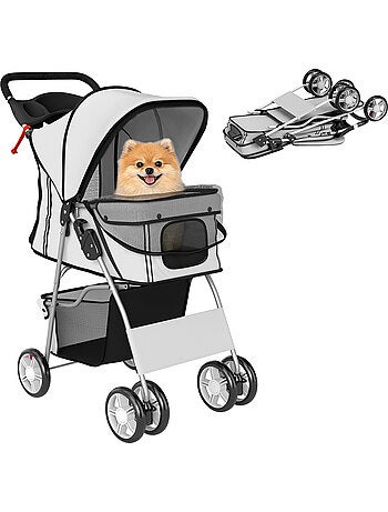 Poussette buggy pliable pour chiens tissu 600d oxford imperméable 4 roues