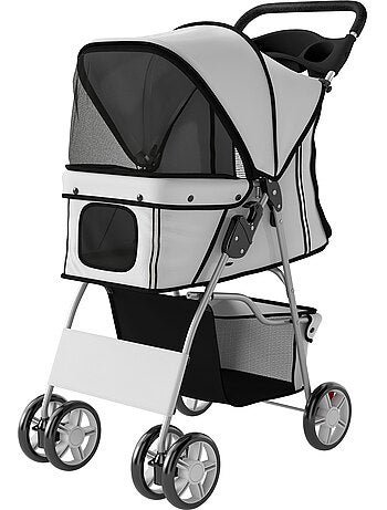 Poussette buggy pliable pour chiens tissu 600d oxford imperméable 4 roues