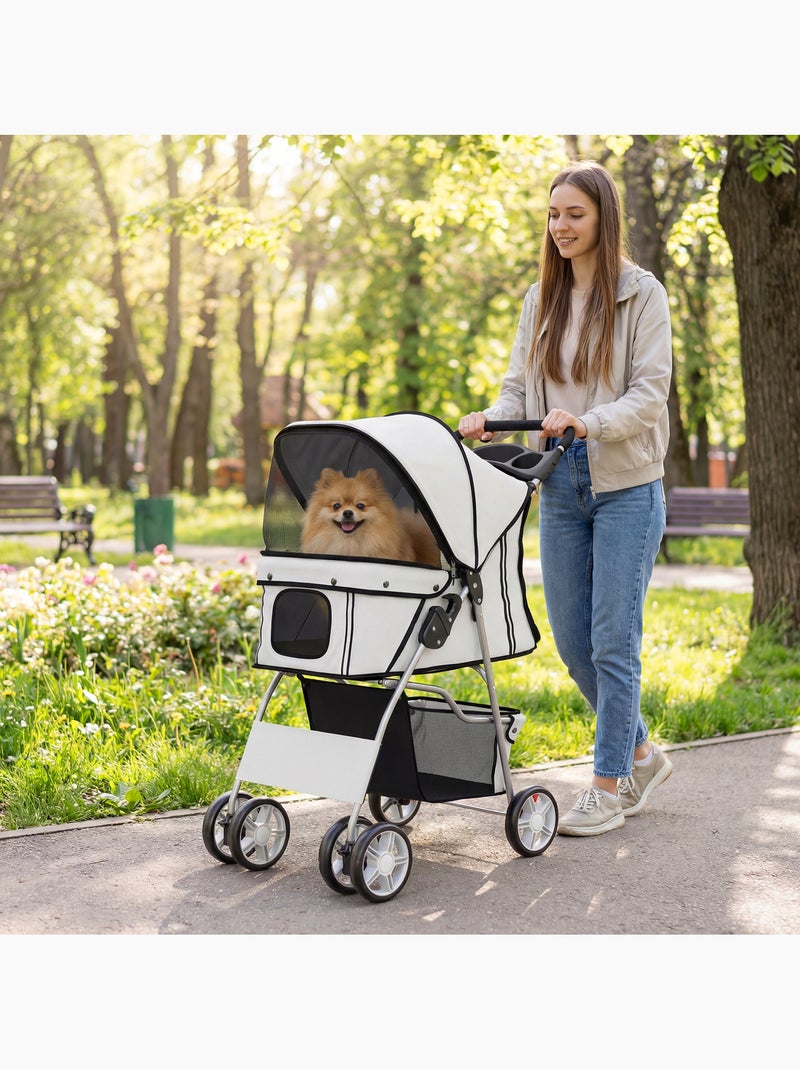 Poussette buggy pliable pour chiens tissu 600d oxford imperméable 4 roues Gris - Kiabi