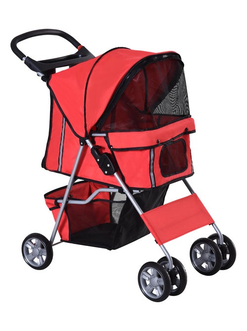 Poussette buggy pliable pour chiens tissu 600D Oxford imperméable 4 roues - Kiabi