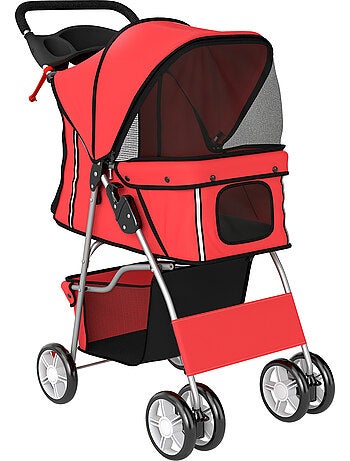 Poussette buggy pliable pour chiens tissu 600d oxford imperméable 4 roues
