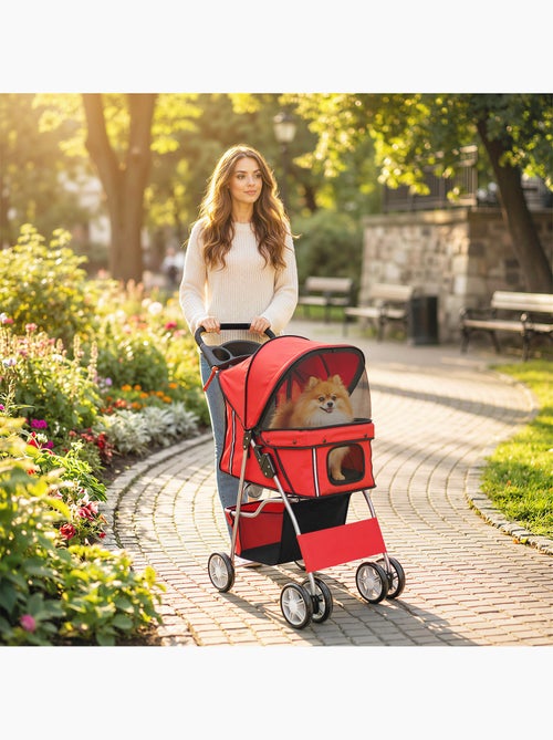Poussette buggy pliable pour chiens tissu 600d oxford imperméable 4 roues - Kiabi