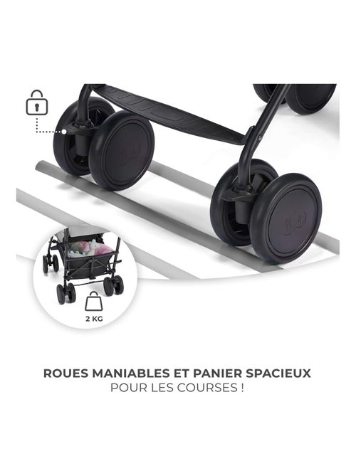 Poussette canne compacte avec dossier et repose pieds réglables - Kiabi