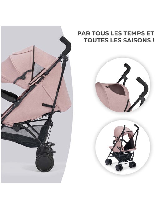 Poussette canne compacte avec dossier et repose pieds réglables - Kiabi