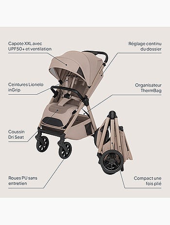 Poussette canne compacte lionelo bett- légère & pliable - légère & pliable - jusqu'à 22 kg